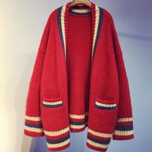 Cardigan sweater long sleeves in long autumn